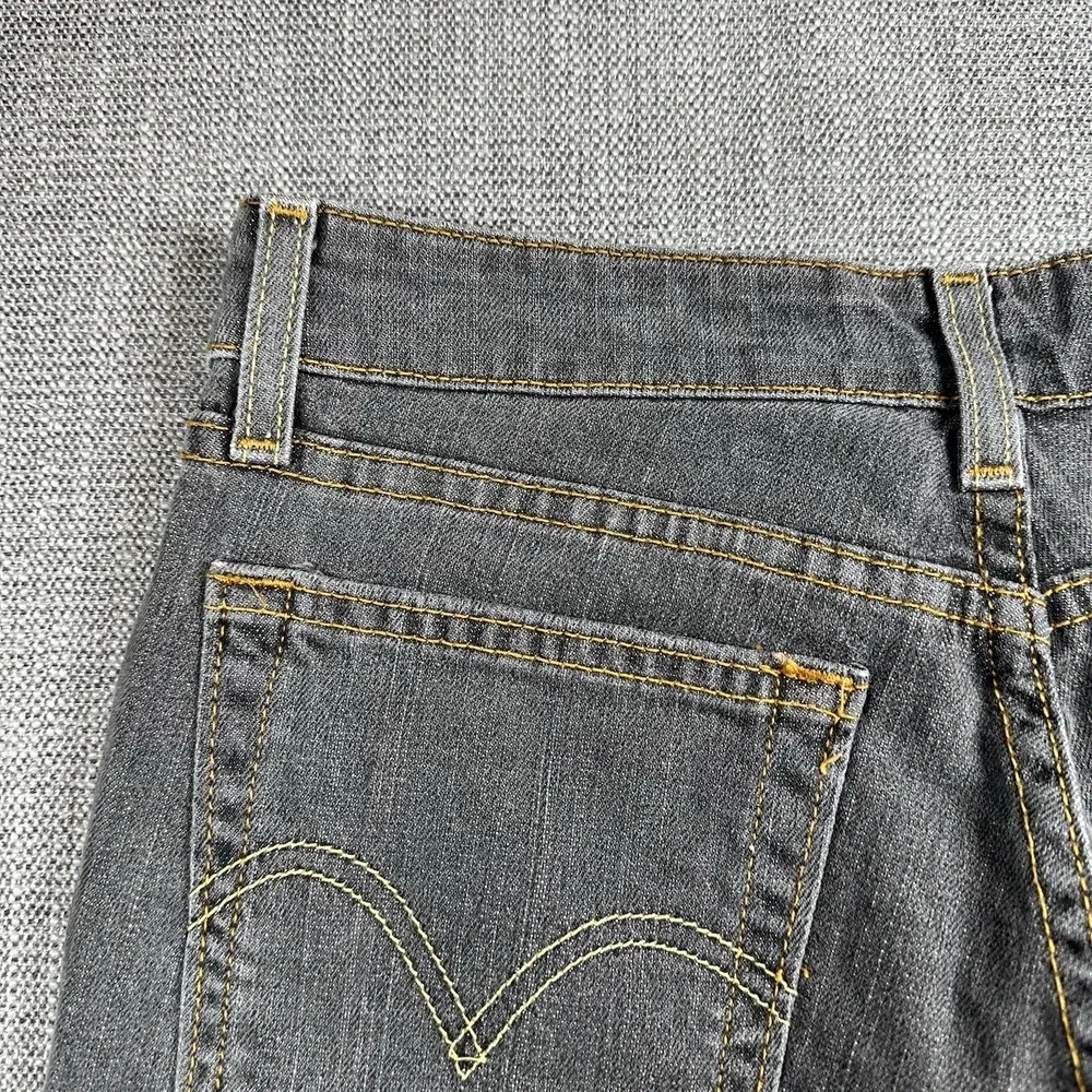 Levi's 318 Women Superlow Bootcut Gray Jeans Low Rise 5‎ J  S Stretch Y2K